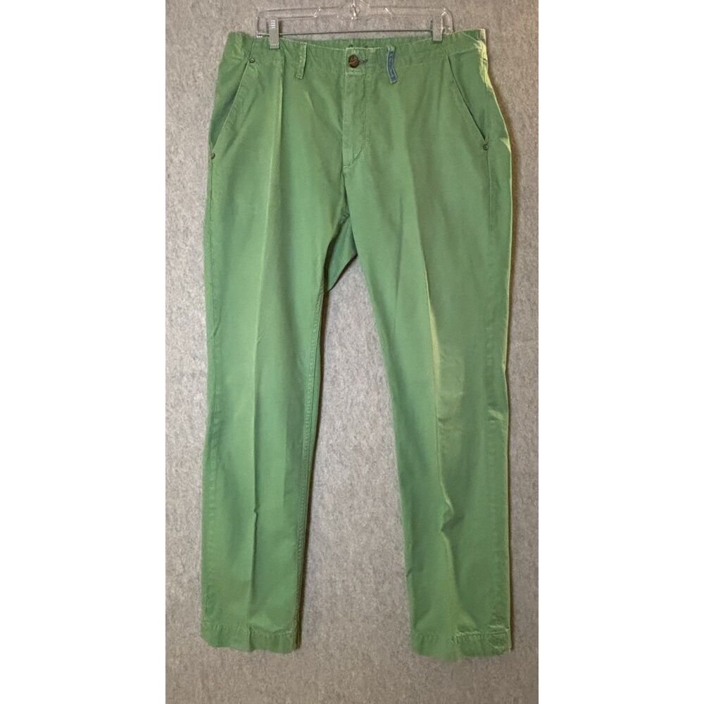 Robert Graham Classic Yates Green Pants Mens 36 Straight Leg 100% Cotton
